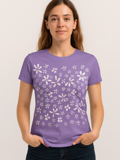 Handpainted Cotton T-Shirt for Women